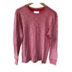 Jack Spade Bleecker Street Men's Red Stripe Henley Crew Neck Long Sleeve Shirt S